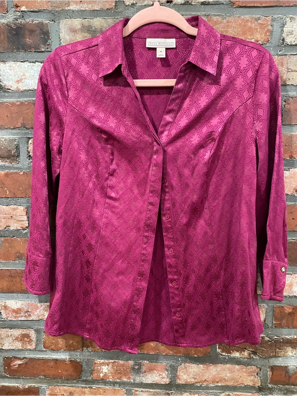 Dana Buchman Deep Berry Button-Down Shirt